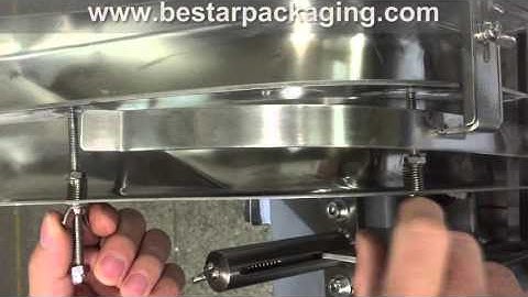 How to adjust the product length on the food flow pack machine feeder