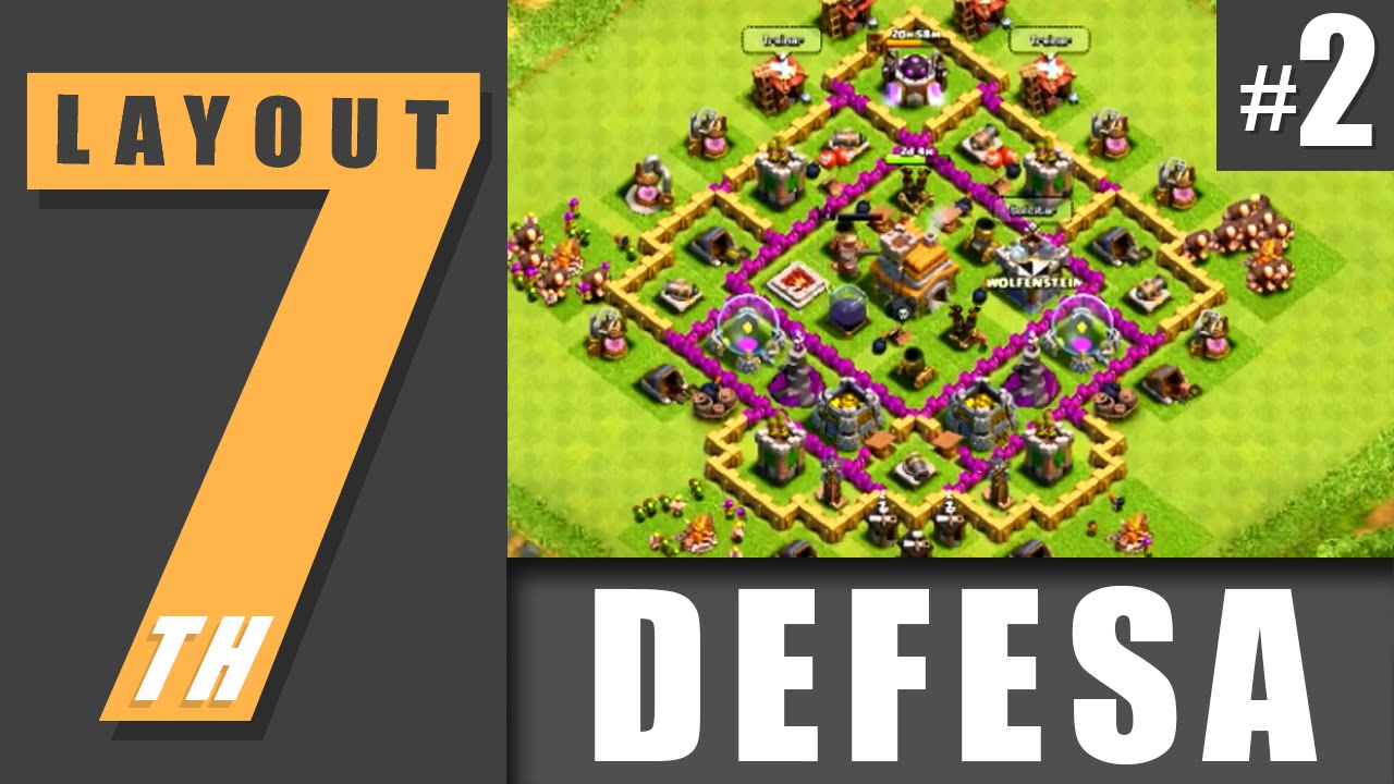 layout cv 7 defesa 2 town hall level 7 defense 2 clash of