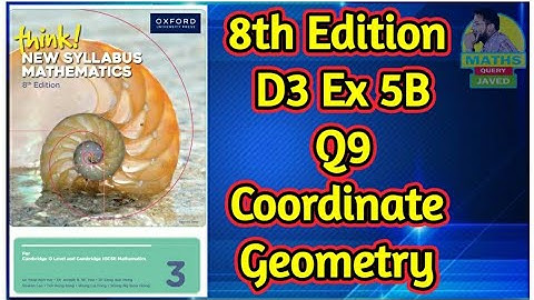 Q9 || Ex-5B || D3-8th edition || Coordinate geometry || In Urdu/Hindi