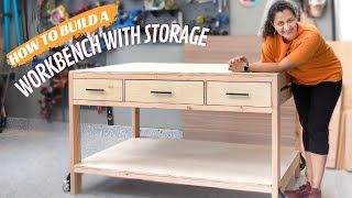 DIY Workbench with Drawers and Shelves | How To Make