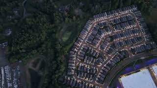 Fireworks over this neighborhood - DRONE VIEW OF FIREWORKS