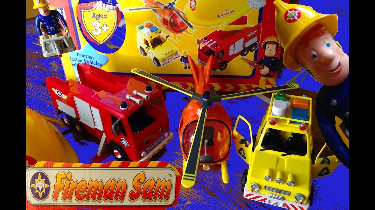 Fireman Sam Vehicles Playset Figures Helmet Helicopter Fire Engine Jupiter Toy 