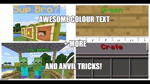 [Minecraft PE] COOL COLOURED TEXT, ANVIL TRICKS + MORE! NO MODS/JAILBREAK!