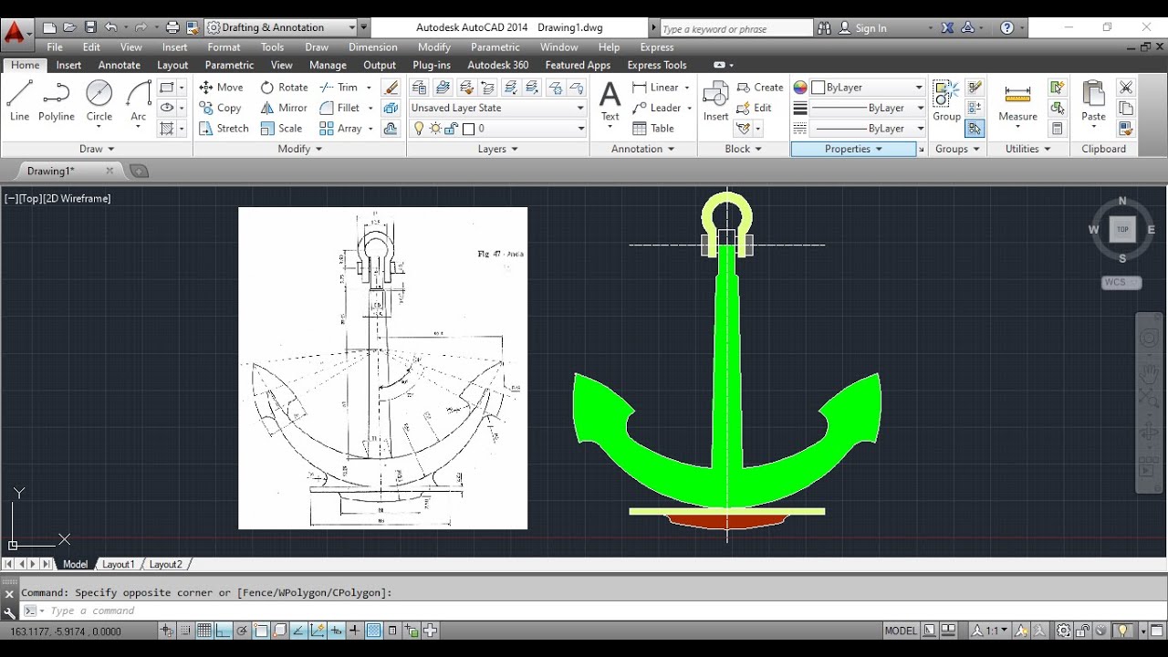 Autocad 2D Practice Drawing / Exercise 14/ Simple Tutorial - YouTube