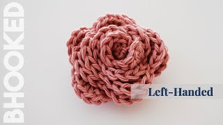 {Left Handed} How to Crochet a Rose: Beginner Friendly Tutorial. Free Crochet Pattern