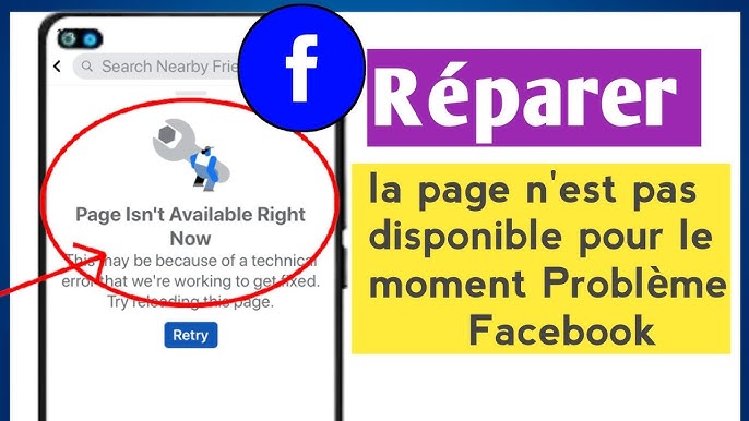 Comment réparer la page n'est pas disponible actuellement sur Facebook