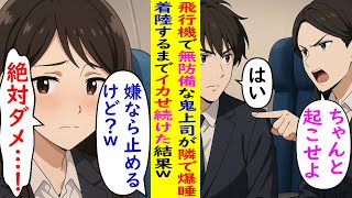 【AI漫画】飛行機で鬼上司から起こせと厳命→目的地までイカせまくった結果w