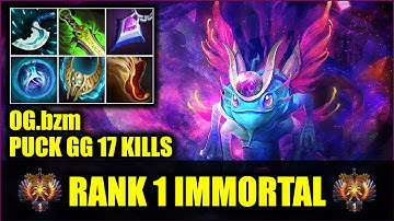 🔥 RANK 1 MMR - Puck GG - OG.bzm - 17 kills - Dota 2 Pro Game Highlights