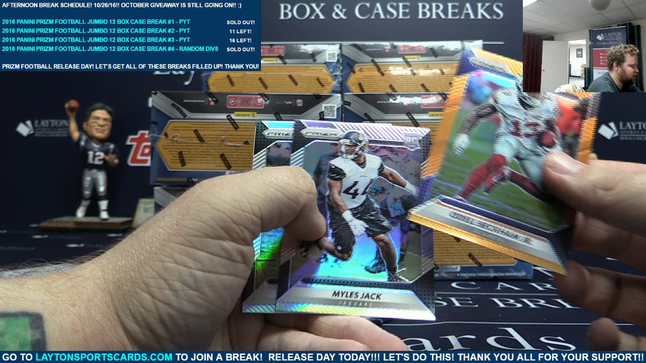 2016 Panini Prizm Football JUMBO 12 Box Case Break #1 – PICK YOUR TEAM