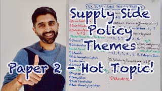 Supply Side Policy Themes - Paper 2 Hot Topic!