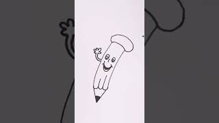 shortssmiley pencil cartoon youtubeshorts easystepbystepdrawings