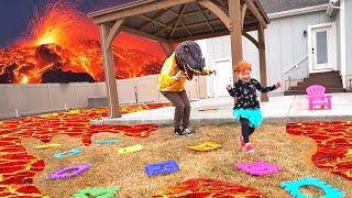 Lava Monster!! THE FLOOR IS LAVA CHALLENGE 2  (new backyard board game)