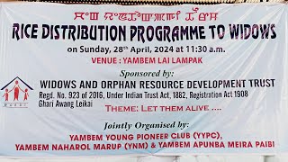 RICE DISTRIBUTION PROGRAMME TO WIDOWS || LIVE FROM YAMBEM LAI LAMPAK