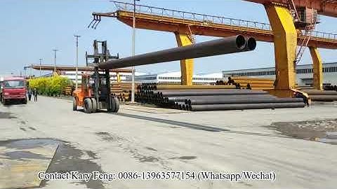 Seamless carbon steel pipe loading container video