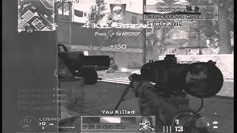 MW2  QUICKSCOPE 5 KILL STREAK + COLATORAL!