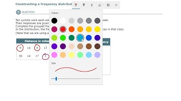 Constructing a frequency distribution for grouped data ALEKS
