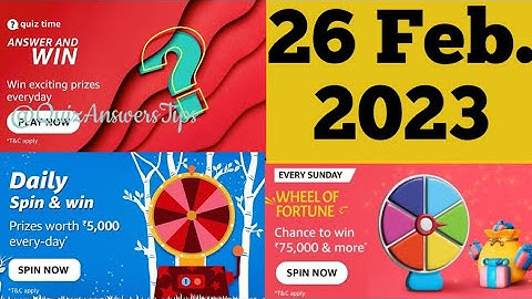 Amazon Quiz Today I Amazon Quiz Answers Today I 26 February 2023