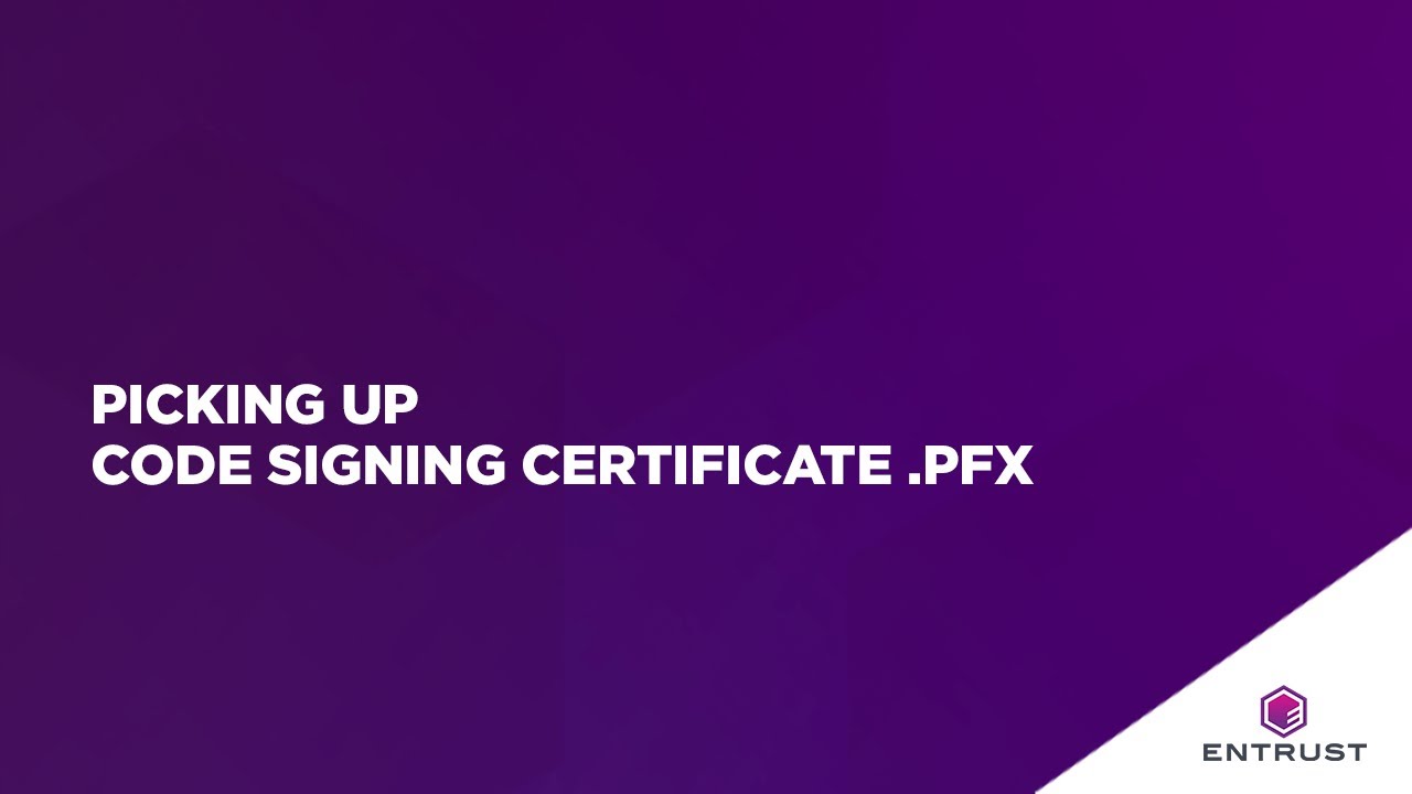 Picking up Code Signing certificate .pfx - YouTube