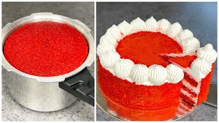 Red Velvet Cake in Pressure Cooker | Red Velvet Cake Without Oven | Birthday Cake Recipe