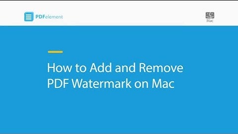 How to Add and Remove PDF Watermark on Mac (compatible with macOS 10.14 Mojave)
