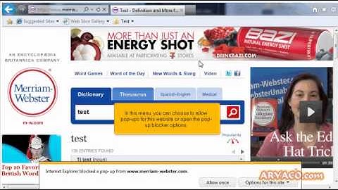 How to control the pop-up blocker in Internet Explorer
