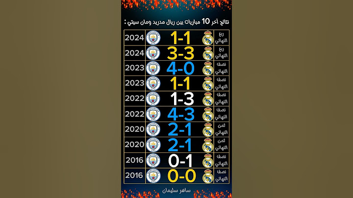 ريال مدريد ضد مانشستر سيتي ! نتائج آخر 10 مباريات بينهما 😤🔥