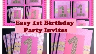 Super Easy 1st Birthday invitations | Video Tutoral