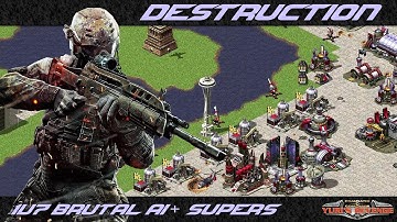 DESTROY THEM ALL - 1v7 BRUTAL AI + SUPERS ( Command & Conquer - Yuri