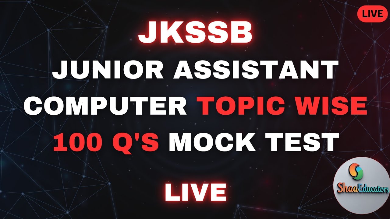 Score 20/20! 🎯 100 Most Important Computer MCQs for JKSSB Junior Assistant | Live Class
