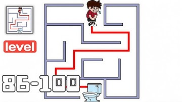 Maze Escape: Toilet Rush - Gameplay Walkthrough Levels 86-100 - Draw to escape Brain Puzzle Game