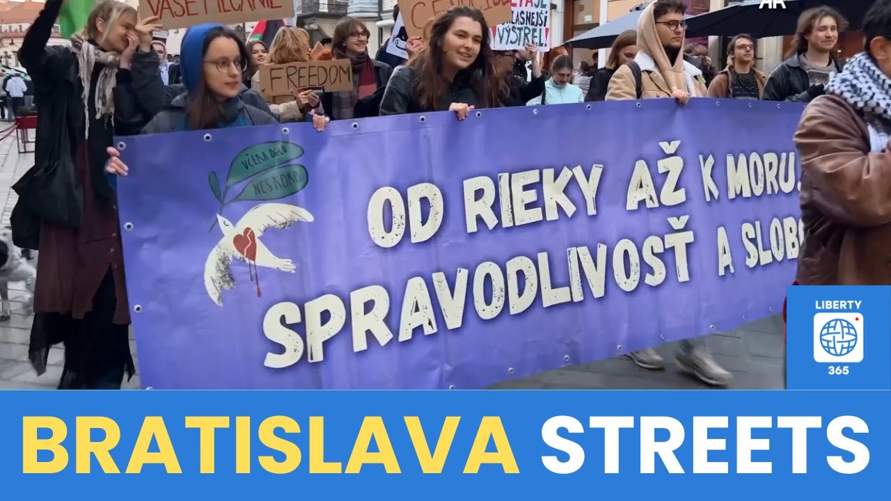 Hundreds march in Bratislava as Israel’s Gaza strikes spark PRO-PALESTINE rally