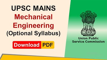 UPSC Mains Optional Mechanical Engineering 2020| Mechanical Engineering Optional UPSC 2020