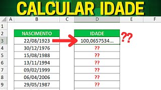 Como Calcular Idade No Excel, Calcular Validade Anos, Meses Ou Dias Função Datadif E Hoje