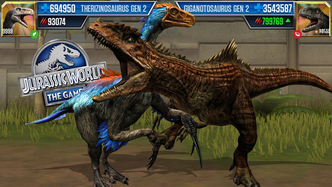 THERIZINOSAURUS GEN 2 Vs GIGANOTOSAURUS GEN 2 LEVEL 999 Jurassic therizinosaurus-gen-2-vs-giganotosaurus-gen-2-level-999-jurassic