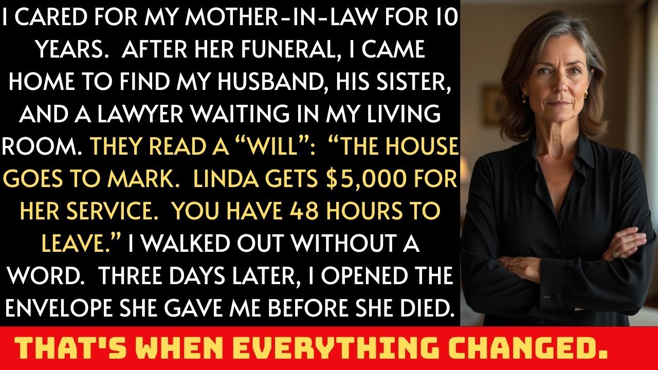 I came home from the funeral. My husband said: 