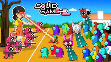 Among US in Squid Game 3 MINGLE Challenge X Sprunki vs The Most Secure House | Among Us Animation