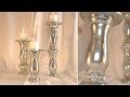 Shiny Silver w/Golden Sparkles Candle Holder Set - DT DIY