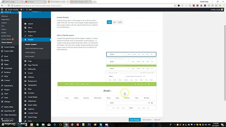 How to change Header Layout in Avada WordPress Theme
