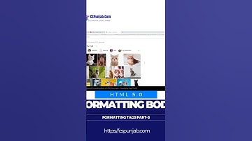 #9 #short Formatting Body of HTML Document | Formatting Tags in Punjabi | Part-8 | CSPunjab.Com