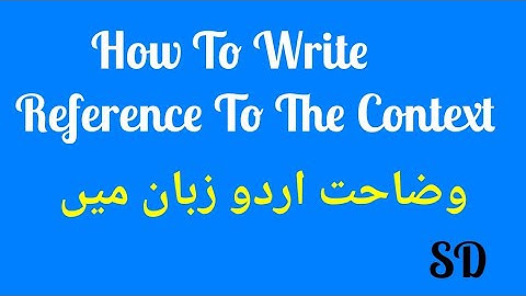 How to write Reference to the Context at all levels.