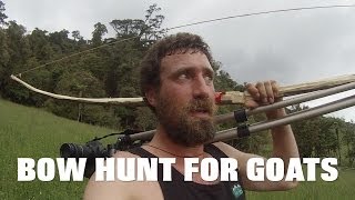 bow hunting goats with home made longbow