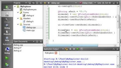 C   Qt 49   QFileSystemModel a simple file explorer example