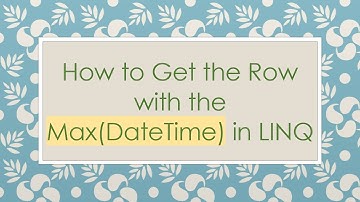 How to Get the Row with the Max(DateTime) in LINQ
