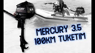 3.5 bg Mercury Dıştan Takma Motor 100km de kaç lt yakar?