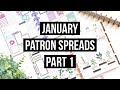 Plan With Me // January Patron Spreads Part 1! // Megan, Kristi and Alex // The Happy Planner