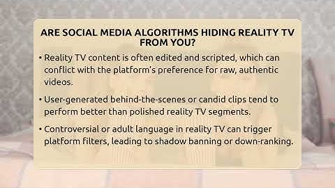 Are Social Media Algorithms Hiding Reality TV From You? - The Reality Radar