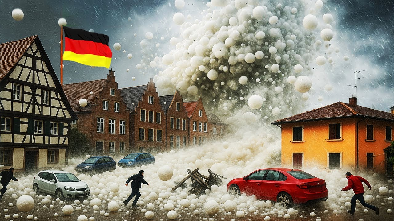 CHAOS in Netherlands and Germany Today ! Golf Ball-Sized Hailstorm Destroys Homes and Cars ⚡
