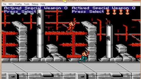 NES LUA SCRiPT FCEUX FiNALLY Super C Select Weapon PLAY1&PLAY2