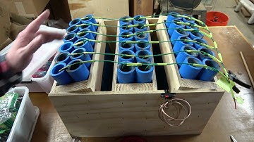 Testing fuse pacing w/ 36 Great American Fireworks Premium ball shells, in a DR9 rack from Pyroboom