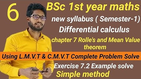 BSc 1st year maths Semester 1st |chapter 7 Rolle